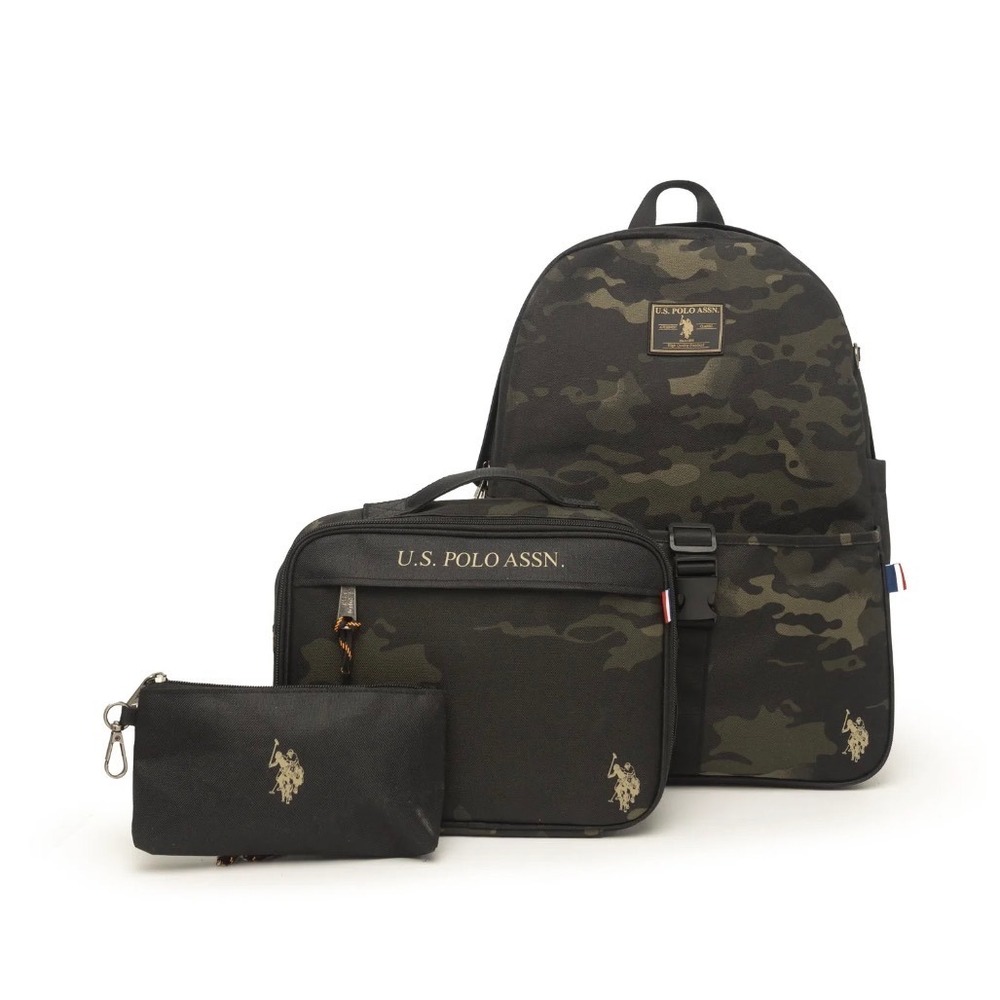 Backpack with lunchbox and pencil case